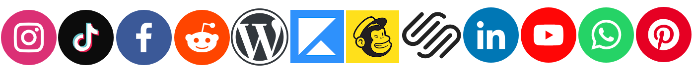 Social Platforms, Ad Platforms, and Lead Platforms we use for Digital Marketing - logos